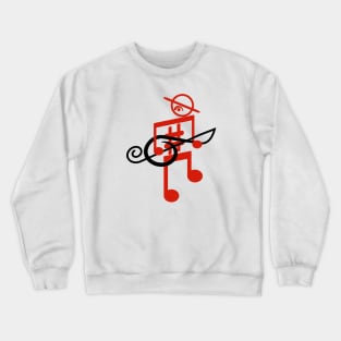 Noteman sheet music man (black treble key) Crewneck Sweatshirt